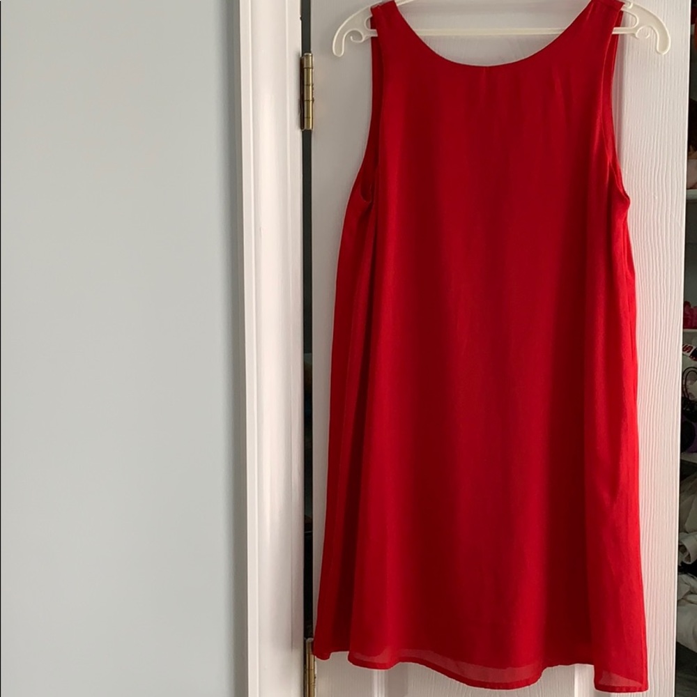 Red dress with bow detail in back